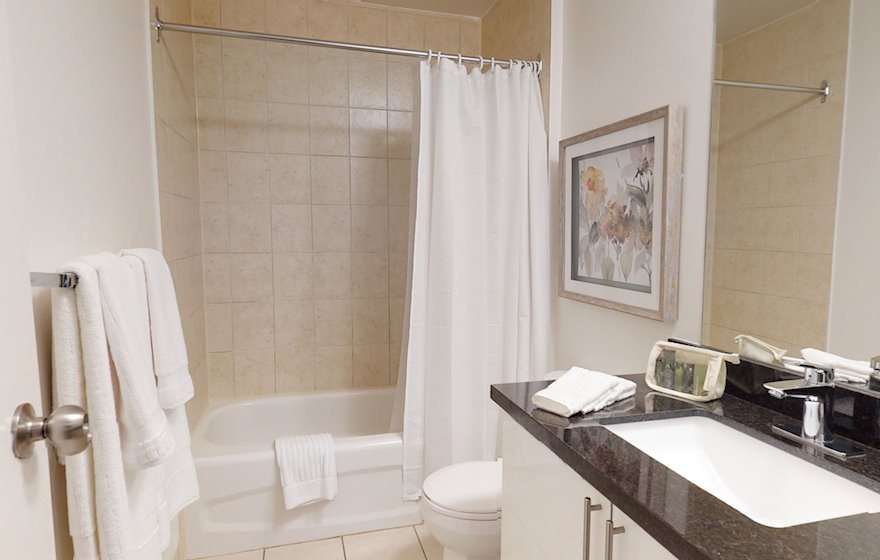 Master Bathroom 3 Piece Fully Furnished Apartment Suite Midtown Toronto