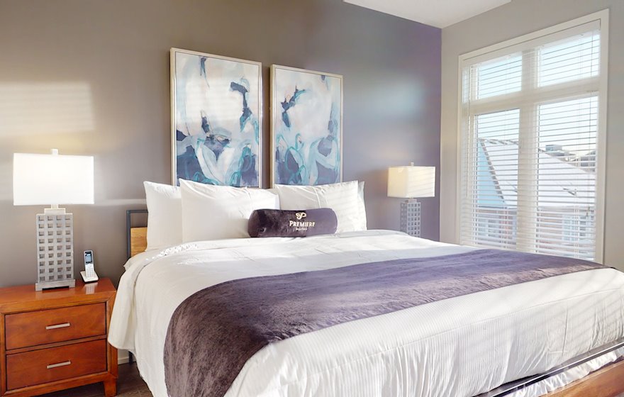Principal Bedroom King Mattress Fully Furnished Apartment Suite Oakville