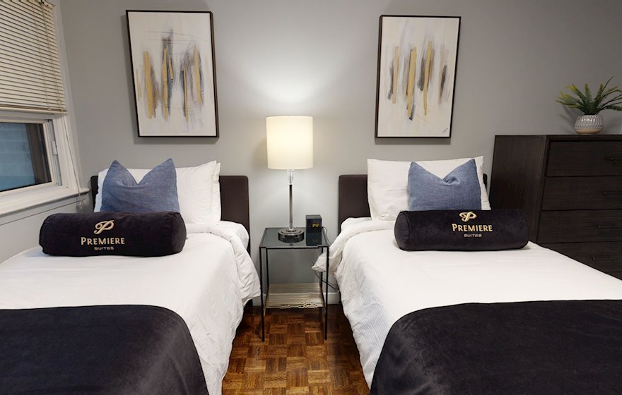 Third Bedroom Queen Mattress Fully Furnished Apartment Suite Midtown Toronto