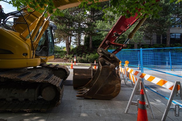 Sewer and Watermain Construction on main road