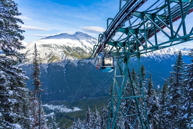 The Banff Gondola in early winter at Banff National Park