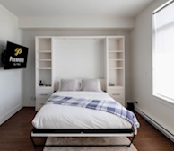 Ironworks 519 living area with murphy bed