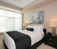 Master Bedroom King Mattress Fully Furnished Apartment Suite Etobicoke Toronto