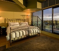 Inner Harbour penthouse condo, master bedroom