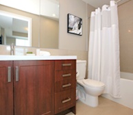 Master Bathroom Walk In Shower Fully Furnished Apartment Suite Etobicoke Toronto