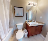 Master Bathroom Soaker Tub Fully Furnished Apartment Suite Burlington
