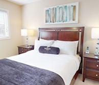 Principal Bedroom Queen Mattress Fully Furnished Apartment Suite Burlington