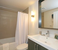 Master Bathroom Soaker Tub Fully Furnished Apartment Suite North York