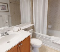 Principal Bathroom Soaker Tub Fully Furnished Apartment Suite North York