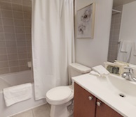Master Bathroom Soaker Tub Fully Furnished Apartment Suite Scarborough