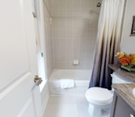 Principal Bathroom Soaker Tub Fully Furnished Apartment Suite Oakville