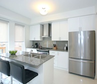 Kitchen Fully Equipped Five Appliances Stainless Steel Maple