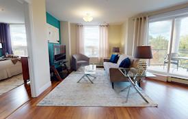 Living Room Free WiFi Fully Furnished Apartment Waterview Suite Dartmouth NS