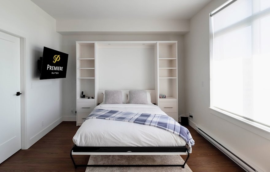 Ironworks 519 living area with murphy bed
