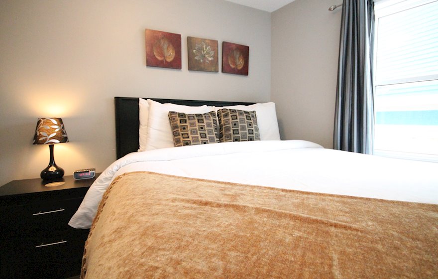Master Bedroom Fully Furnished Apartment Suite Queens Road Residence St. John's, NL