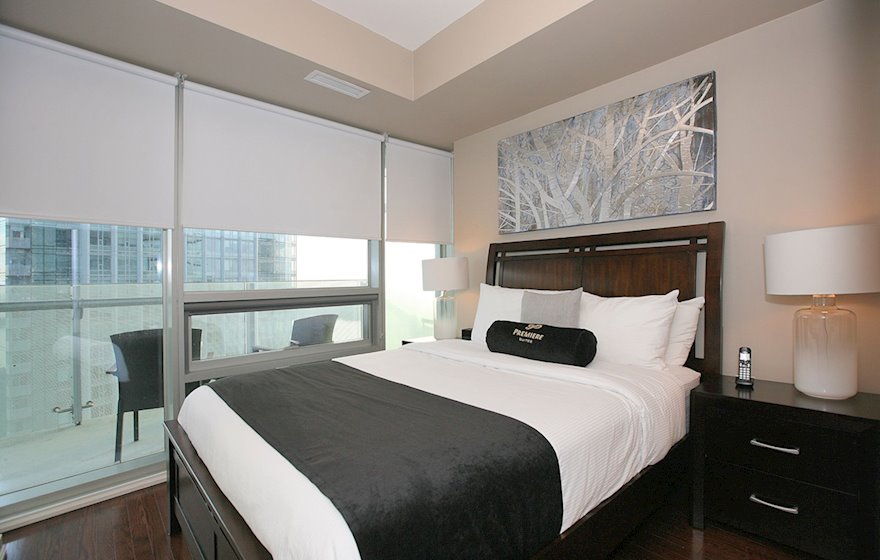 Second Bedroom Queen Mattress Fully Furnished Apartment Suite Toronto