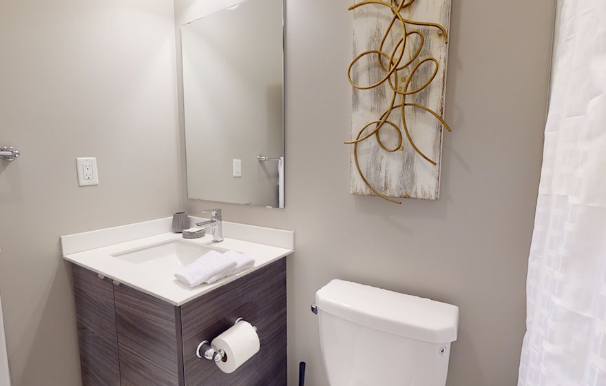 Second Bathroom 3 Piece Fully Furnished Apartment Suite Oakville