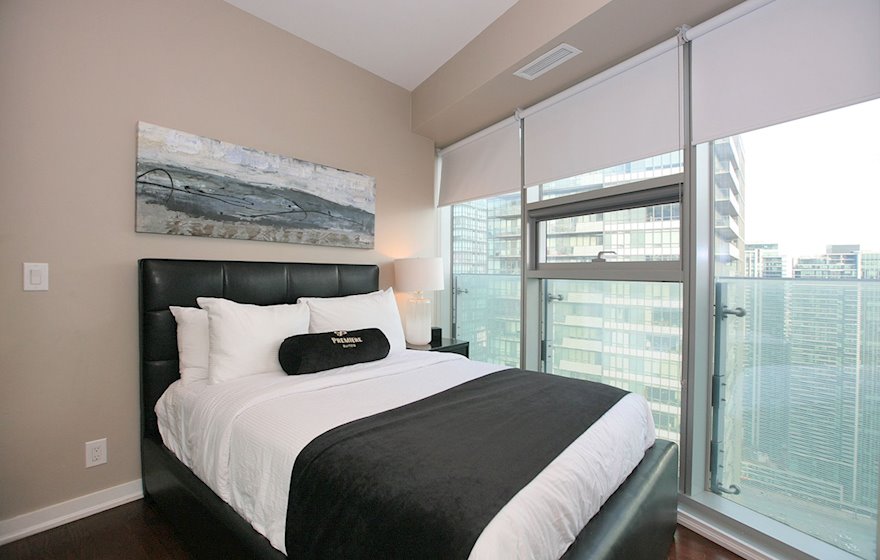 Third Bedroom Queen Mattress Fully Furnished Apartment Suite Toronto
