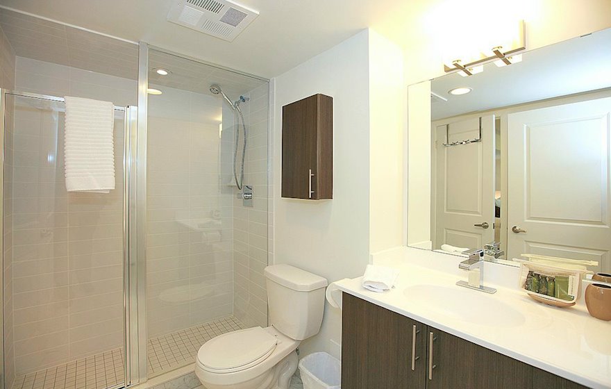 Bathroom Walk In Shower Fully Furnished Apartment Suite Richmond Hill / Markham