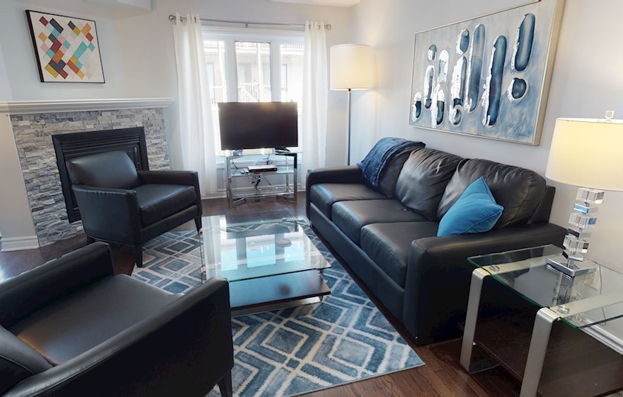 Living Room Free WiFi Fully Furnished Apartment Suite Orleans