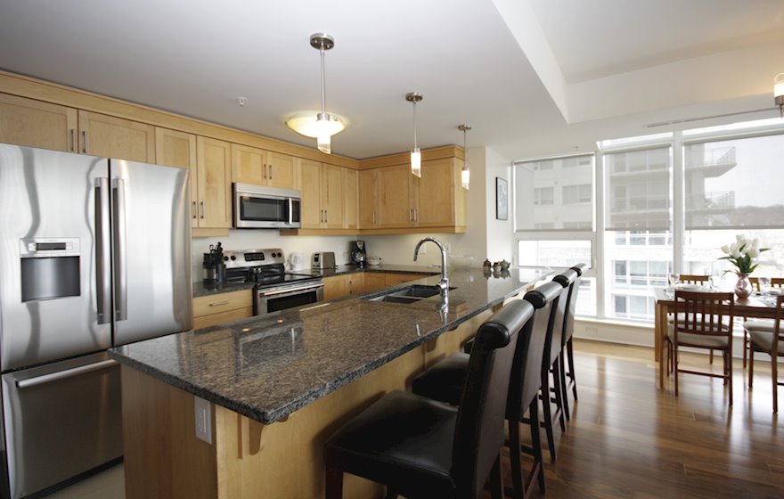 Dining Room and Kitchen Fully Furnished Apartment Suite The Keelson Kings Wharf Dartmouth NS