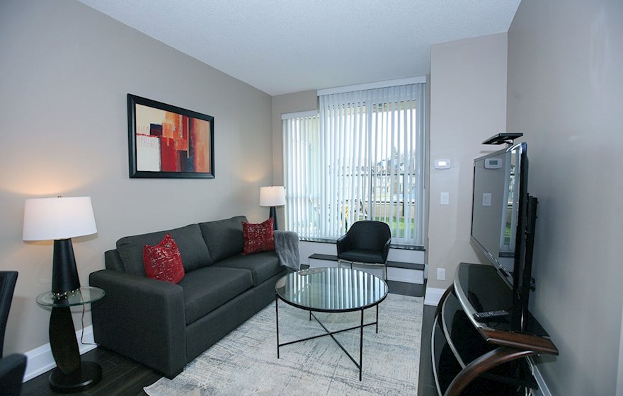 Living Room Free WiFi Fully Furnished Apartment Suite Etobicoke Toronto