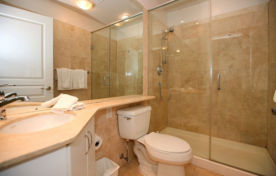 Bathroom Walk In Shower Fully Furnished Apartment Suite Toronto