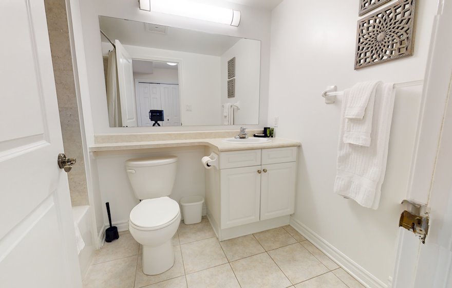 1011 Main Bathroom 3 Piece Fully Furnished Apartment Suite Ottawa