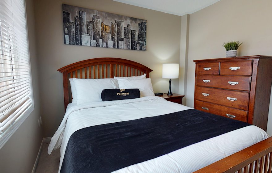 Third Bedroom Queen Mattress Fully Furnished Apartment Suite Burlington