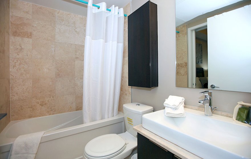 Bathroom 3 Piece Fully Furnished Apartment Suite Toronto