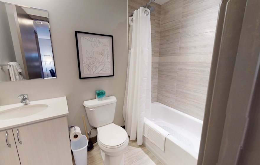 1101 - Bathroom Walk In Shower Fully Furnished Apartment Suite Ottawa