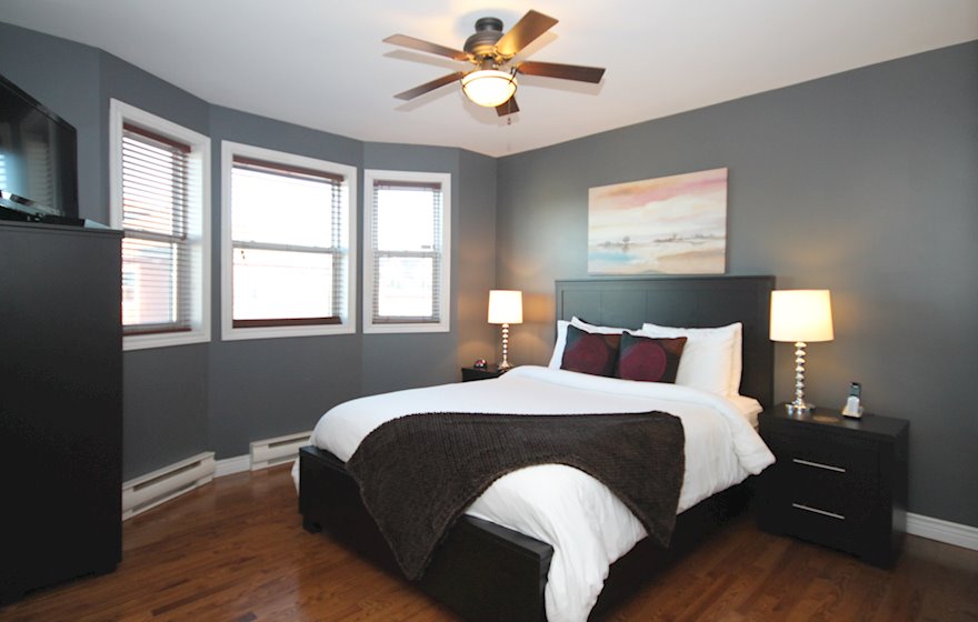 Master Bedroom Queen Mattress Fully Furnished Apartment Suite LeMarchant  Town House St. John's, NL