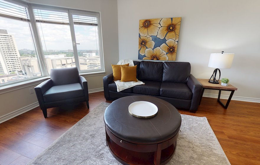 1405 - Living Room Free WiFi Fully Furnished Apartment Suite Ottawa