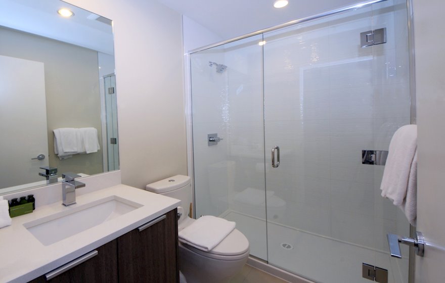 Master Bathroom Walk In Shower Fully Furnished Apartment Era 1203 Victoria