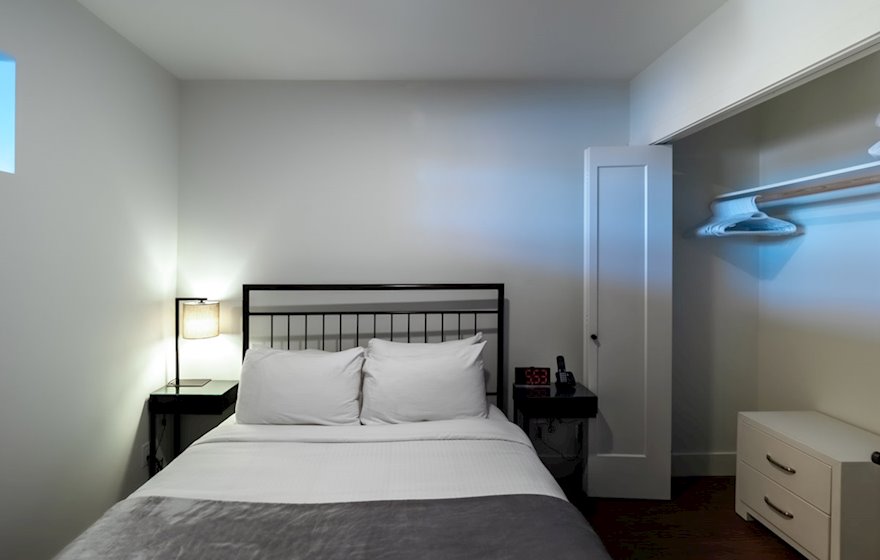 Ironworks 413 bedroom with open closet