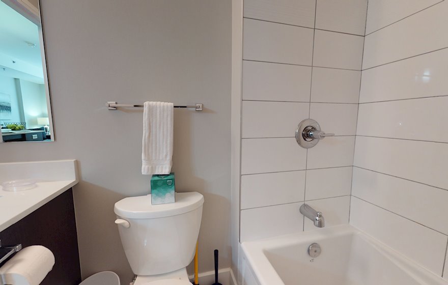 218 Principal Bathroom Walk In Shower Fully Furnished Apartment Suite Ottawa
