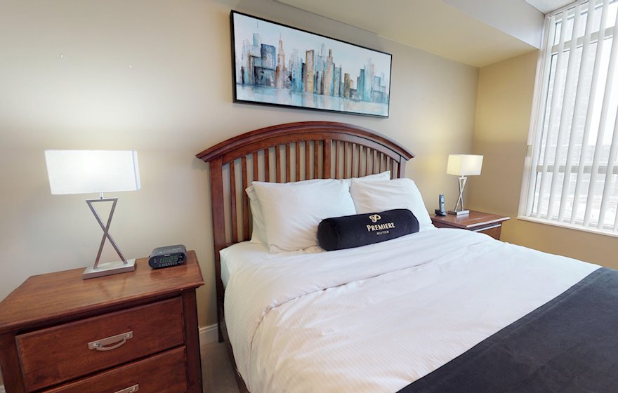 Master Bedroom King Mattress Fully Furnished Apartment Suite Mississauga