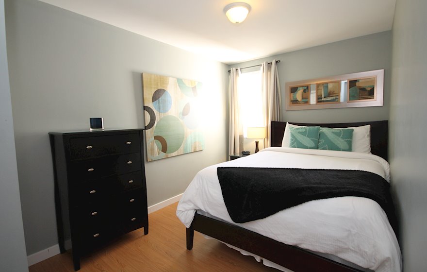Second Bedroom Queen Mattress Fully Furnished Apartment Suite 42 LeMarchant Road St. John's NL