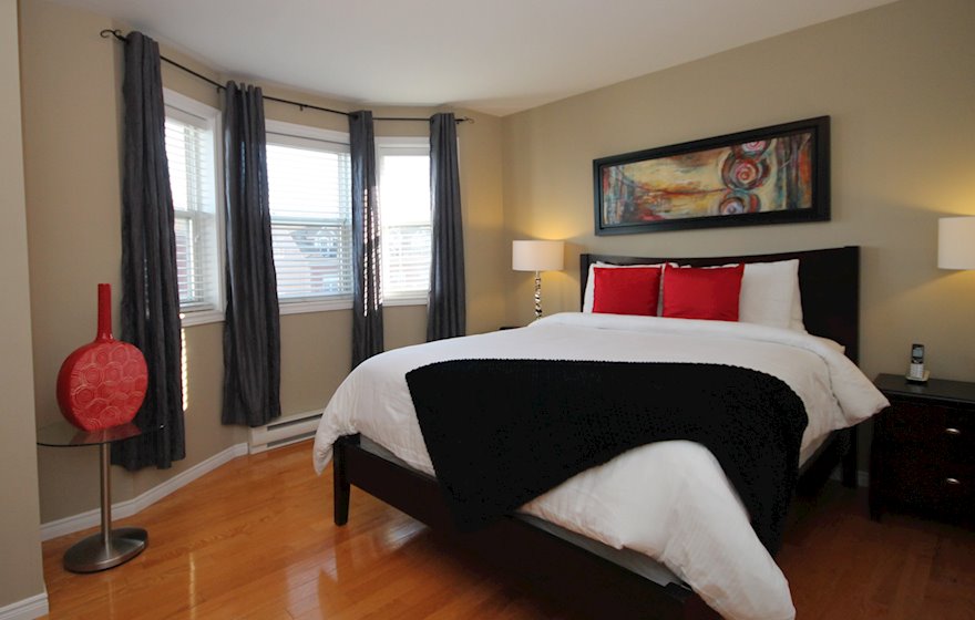 Master Bedroom Queen Mattress Fully Furnished Apartment Suite 42 LeMarchant Road St. John's NL