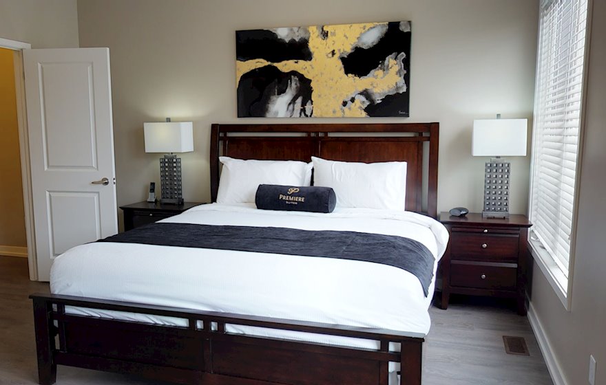 Master Bedroom Queen Mattress Fully Furnished Apartment Suite Oakville