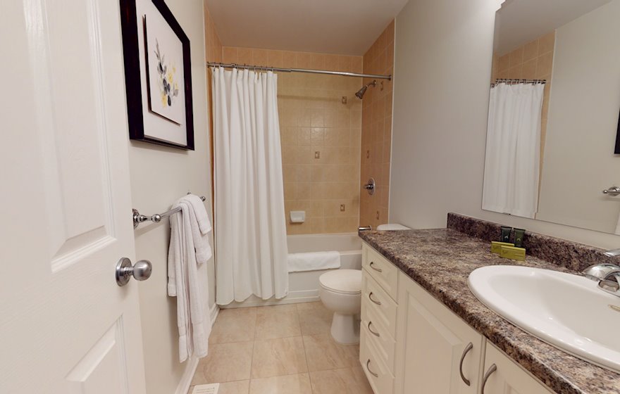 Second Bathroom 3 Piece Fully Furnished Apartment Suite Ottawa