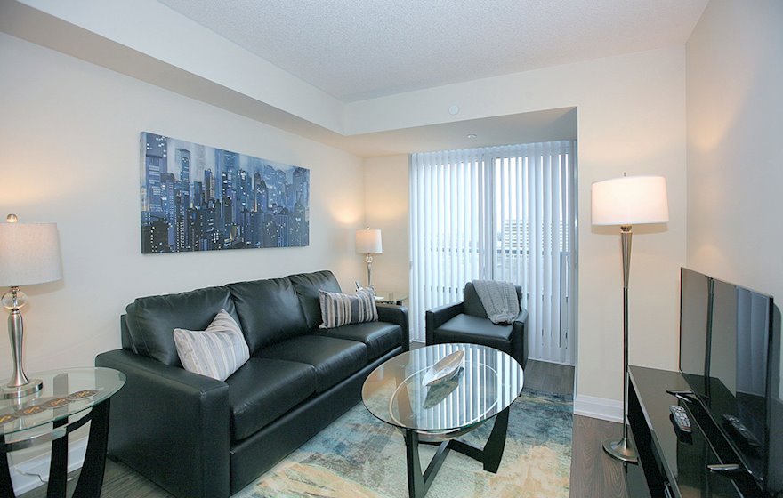 Living Room Free WiFi Fully Furnished Apartment Suite North York