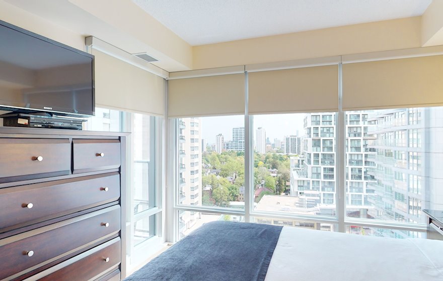 Principal Bedroom Queen Mattress Fully Furnished Apartment Suite Toronto