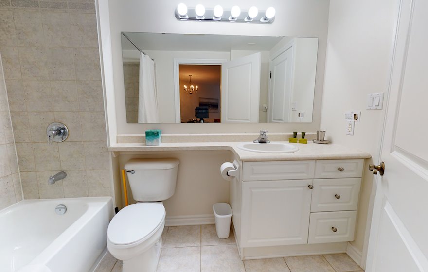 504 Principal Bathroom Walk In Shower Fully Furnished Apartment Suite Ottawa