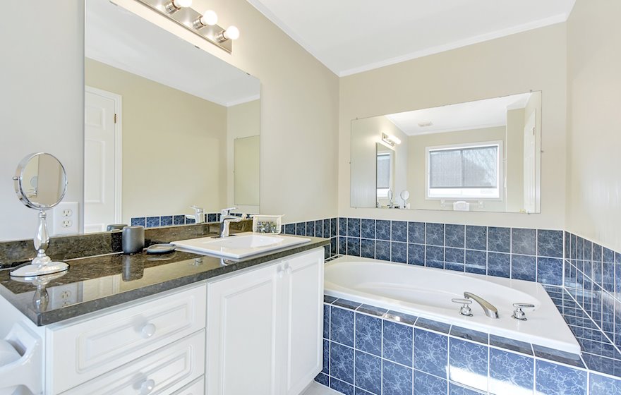 Master Bathroom Soaker Tub Fully Furnished Apartment Suite Kanata